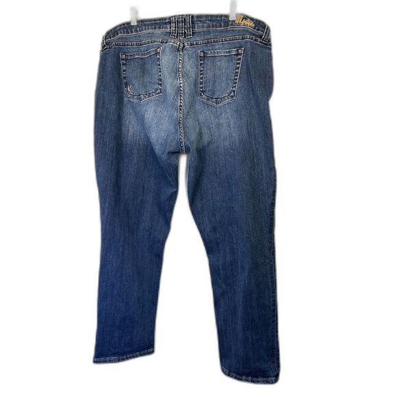 Kut Jeans Wm's Denim Jeans Sz 20W, 5 Pkt Katy, Boyfriend, Dk Blue, Distressed - Picture 2 of 9